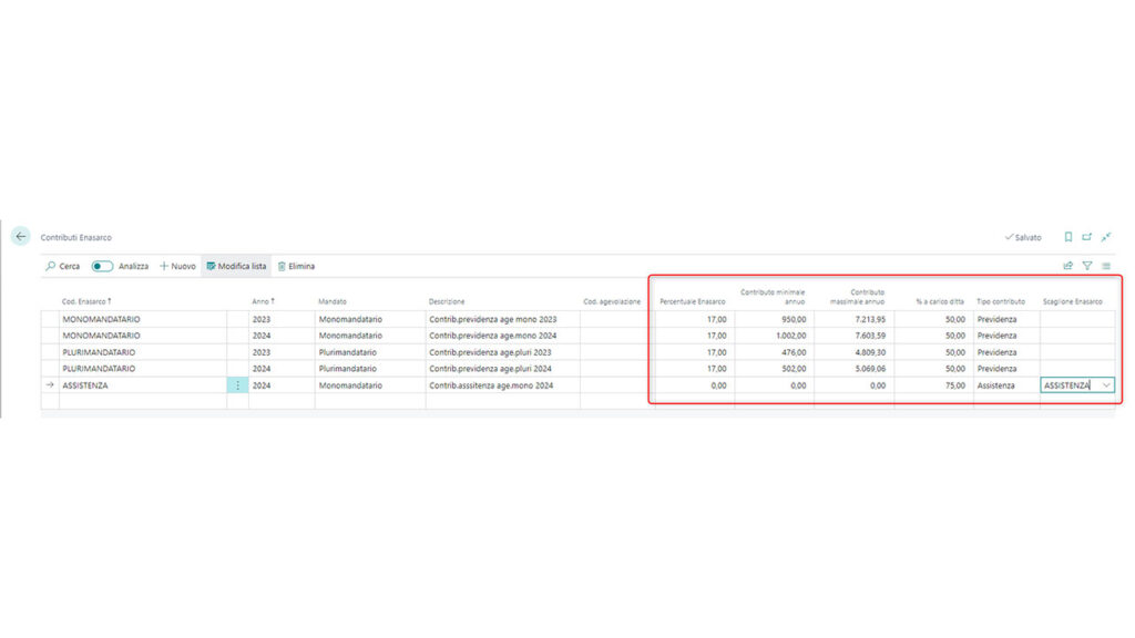 Screenshot App Tempo Zero Enasarco: i contributi | BusinessCentralApp