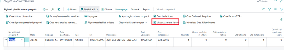 Gestione Commesse: pianificazione | bolle libere con Tempo Zero Jobs in Microsoft Business Central | Navlab