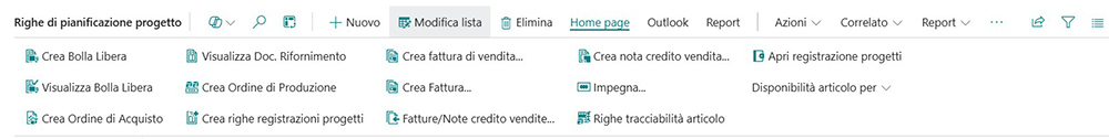Videata righe pianificazione in Tempo Zero Jobs per Microsoft Business Central | Navlab